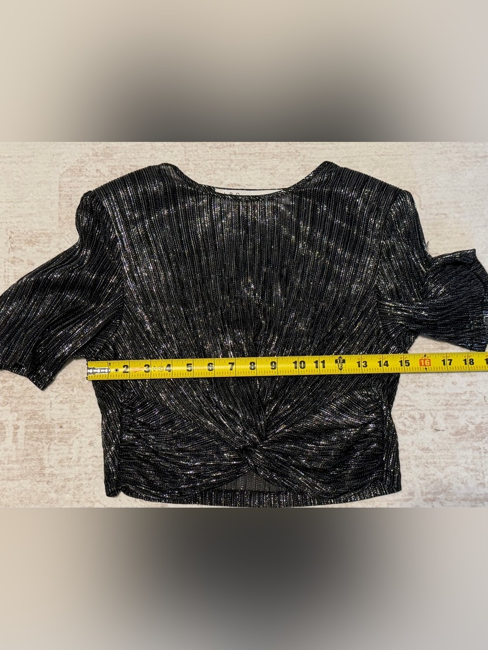 IRO Metallic Gunmetal Twist-Front Crop Top - Picture 8 of 10